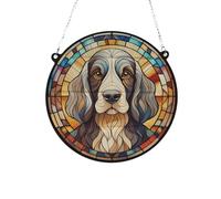 Cocker Spaniel Black & White Stained Glass Effect Suncatcher Gift for Dog Lovers - 19cm