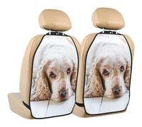 Cocker Spaniel Brown Spaniel Sad Dogs Dogs Pets,2 Pack Car Seat Kick Mats Back Seat Protector Durable Back Seat Organiser