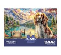 Cocker Spaniel by Mountain Lake 1000 Piece Jigsaw Puzzles Dog in Mountain Village Suitable for Decompression And Wall Decor Couple Art Challenge High Difficulty for Adults & Kids Age 12 Years Up 38x26