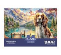 Cocker Spaniel by mountain lake 1000 Puzzles Adults Puzzle Adults Puzzle Gifts Birthday Difficult Impossible Challenging & Brainteasing 52x38cm/1000pcs