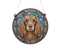 Cocker Spaniel Chocolate Stained Glass Effect Suncatcher - Garden Gift - Dog Gift - Pet Memorial (19cm)
