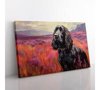 Cocker Spaniel Colour Field Canvas Print for Living Room Bedroom Home Office Décor, Wall Art Picture Ready to Hang, 76x50 cm (30x20 Inch)