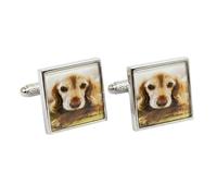 Cocker Spaniel Cufflinks - Onyx Art CK1017 Dog Animal Lovers Gift in Premier Life Packaging