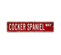 Cocker Spaniel Custom Street Sign Cocker Spaniel Metal Sign Cocker Spaniel Gifts Animal Vintage Metal Wall Art Rustic Wall Sign Wall Decor For Bedroom Living Room Kitchen Front Porch