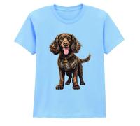 Cocker Spaniel Dog Animals Kids T-Shirt Happy Pet Lover Graphic Tee Unisex Childrens Top 9-11 Years Sky Blue