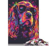 Cocker Spaniel Dog Art Jigsaw Puzzles 500 Pieces for Adults Toys Games Puzzle Wood Jigsaw Puzzle for Age 18 Years Upe Ducational Games 500pcs (52x38cm)