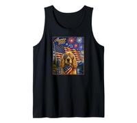 Cocker Spaniel Dog Art on America 250 4th of July USA Flag Tank Top