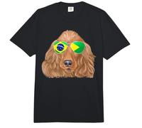 Cocker Spaniel Dog Brazilian Flag Sunglasses Comfort Colors Adult Heavyweight T-Shirt