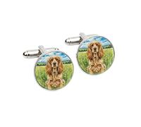 Cocker Spaniel Dog Cufflinks for Men | Unique Animal Artwork Accessory | Dog Lover Present | Handmade Gift Boxed Cufflinks | Illustrated Spaniel Design | Gift for Birthday or Christmas