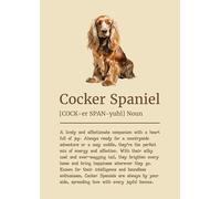 Cocker Spaniel Dog Definition Wall Art Print, Vintage Style Typography Poster, Educational Pet Decor. Size A4