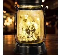 Cocker Spaniel Dog Gifts for Women/Men Cocker Spaniel Solar Lanterns Birthday Dog Lovers Lantern Pet loss Dog Memorial Lights Solar Garden Decoration for Yard, Patio,Backyard,Porch Torches Light