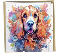 Cocker Spaniel Dog Greeting Cards, Various Dogs, Watercolour & Pen, Ideal for Birthdays from the Dog, Anniveraries, Get Well Cards, Fathers Day, Mothers Day Owner Animal Lover (#404 Cocker Spaniel)