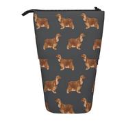 Cocker Spaniel Dog Hunting Dog Design,Standing Pencil Holder Stationery Bag Pencil Pouch Organizer Telescopic Pencil Case