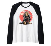 Cocker Spaniel Dog Japanese Style Dogs Samurai Raglan Baseball Tee