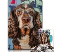 Cocker Spaniel Dog Jigsaw Puzzles for Adults Teenagers Jigsaws Puzzle,Help The Brain Exercise Addictive Toys to Cultivate Patience A Work of Art (50x75cm)