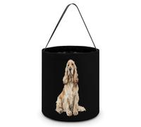 Cocker Spaniel Dog Large Easter Basket Candy Bags Canva Tote Bag Portable Hallowee Bucket