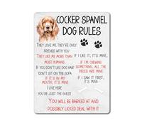 Cocker Spaniel Dog Metal Sign Gift - Cocker Spaniel Rules - If I Like It It's Mine - Family Fun Pet Animal Novelty Aluminium Present