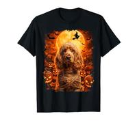 Cocker Spaniel Dog Mummy in Creepy Pumpkin Patch Halloween Value Graphic T-Shirt