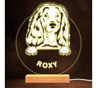 Cocker Spaniel Dog Pet Silhouette Warm White Lamp Personalised Gift Night Light | Personalised Gift For Home, Lamp Room Décor | Kids & Adults Night Lights With Name | Personalised Gift For Bedroom |