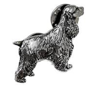 Cocker Spaniel Dog polished pewter metal lapel pin badge