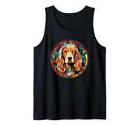 Cocker Spaniel Dog Stained Glass Leadlight Artistic Design Tank Top