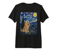 Cocker Spaniel Dog Van Gogh Starry Night Premium T-Shirt