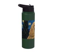 Cocker Spaniel Dog Van Gogh Starry Night Stainless Steel Insulated Water Bottle
