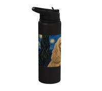 Cocker Spaniel Dog Van Gogh Starry Night Stainless Steel Insulated Water Bottle