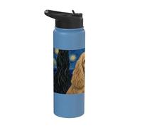 Cocker Spaniel Dog Van Gogh Starry Night Stainless Steel Insulated Water Bottle