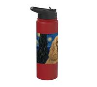 Cocker Spaniel Dog Van Gogh Starry Night Stainless Steel Insulated Water Bottle