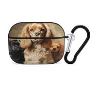 Cocker Spaniel Earbuds Organizer Shockproof Protective Airpods Pro Cover with Carabiner Clip Anti Fall Carrying Earphone Case Cover for Airpods Pro 2nd Generation Black