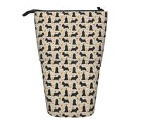 Cocker Spaniel Fabric,Standing Pencil Holder Stationery Bag Pencil Pouch Organizer Telescopic Pencil Case