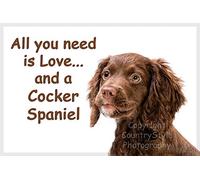 Cocker Spaniel Fridge Magnet - All You Need is Love...and a Cocker. Perfect Exclusive Birthday or Christmas Gift