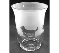 Cocker Spaniel Frieze - Boxed 14.5cm Glass Vase/Hurricane Lantern