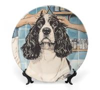 Cocker Spaniel Getting A Haircut Funny Bone China Decorative Plates Craft 7inch