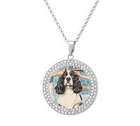 Cocker Spaniel Getting A Haircut Personalized Necklace Pendant Alloy Diamond Jewellery Necklaces for Women