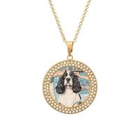 Cocker Spaniel Getting A Haircut Personalized Necklace Pendant Alloy Diamond Jewellery Necklaces for Women