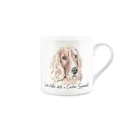 Cocker Spaniel Gift Mug - White Dog Bone China Coffee/Tea Present by Rhiannon Chauncey