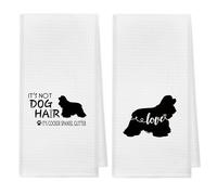 Cocker Spaniel Glitter Absorbent Kitchen Towels And Dishcloths 1624 Inches Set Of 2, Dog Silhouette Hand Towel Dish Towel Tea Towel For Kitchen Bathroom Decor, Lovers Gifts
