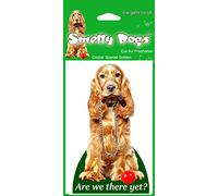 Cocker Spaniel Golden Dog Gift - 4 pcs of Smelly Dogs Car Air Fresheners. Each freshener individually packaged