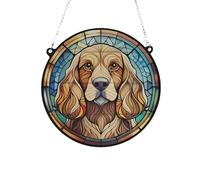 Cocker Spaniel Golden Stained Glass Effect Suncatcher Gift for Dog Lovers - 13cm
