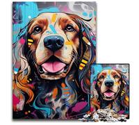 Cocker Spaniel Graffiti 1000Pc Adults Jigsaw Puzzle Jigsaw Puzzles Relaxing Entertainment, Home Decor 50x75CM/19.68x29.52inch