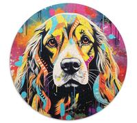Cocker Spaniel Graffiti Paper Jigsaw Jigsaw Puzzles for Adults 1000 Piece Brain Teaser Game for Teenagers,Perfect 67.5x67.5cm