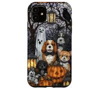 Cocker Spaniel Halloween Dogs with Pumpkins and Ghosts Case for iPhone 11