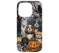 Cocker Spaniel Halloween Dogs with Pumpkins and Ghosts Case for iPhone 14 Pro