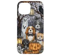 Cocker Spaniel Halloween Dogs with Pumpkins and Ghosts Case for iPhone 15