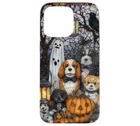 Cocker Spaniel Halloween Dogs with Pumpkins and Ghosts Case for iPhone 15 Pro Max