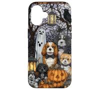 Cocker Spaniel Halloween Dogs with Pumpkins and Ghosts Case for iPhone 16