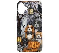 Cocker Spaniel Halloween Dogs with Pumpkins and Ghosts Case for iPhone 16 Plus