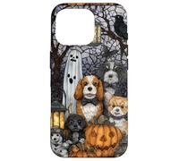 Cocker Spaniel Halloween Dogs with Pumpkins and Ghosts Case for iPhone 16 Pro